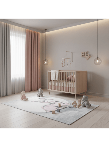 KADIMA DESIGN Kinderteppich Waschbar Reh NOLA Strapazierfähig OEKO-TEX Kinderzimmer