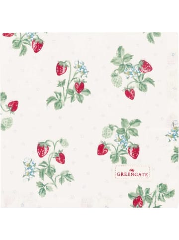 Greengate Stoffserviette BERRY Weiß mit Erdbeeren