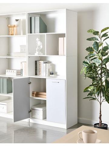 Beliani Bücherregal ZEHNA in Grau/Weiß - (W) 80 x (H) 197 x (L) 40 cm