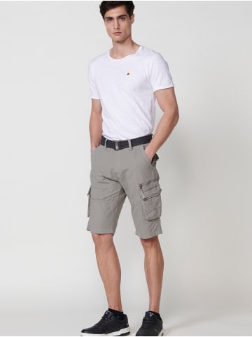 KOROSHI Cargo-ripstop-shorts mit gürtel in khaki