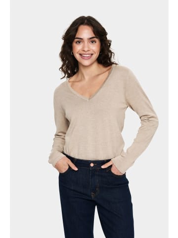 SAINT TROPEZ Strickpullover MilaSZ Gerade Passform in Plaza Taupe Melange