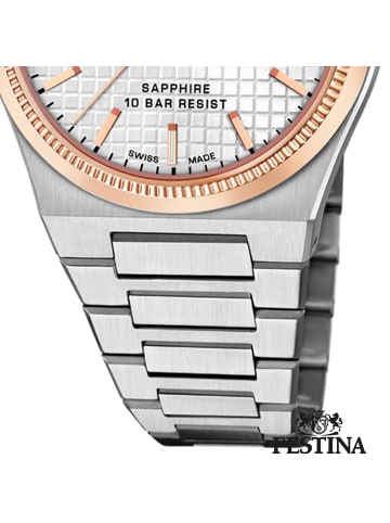 Festina Analog-Armbanduhr Festina Swiss Made silber groß (ca. 40mm)
