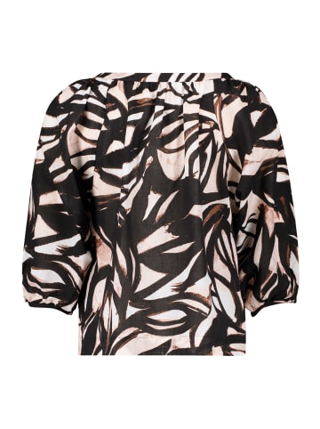 BETTY & CO Schlupfbluse mit Print in Black/Nature