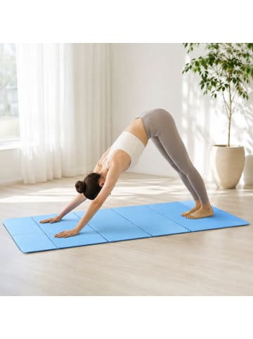 relaxdays Yogamatte in Blau - (B)61 x (H)0,6 x (T)183 cm