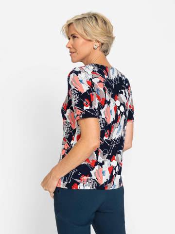 WITT WEIDEN Rundhalsshirt in marine-koralle-bedruckt