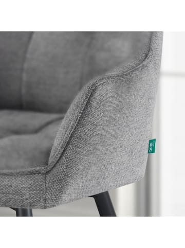 DUBI Möbel 2er-Set: Esszimmerstuhl THOMAS-JILL in Grau - (B)61 x (H)82 x  (T)62 cm