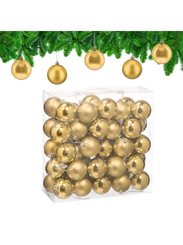 relaxdays 50-tlg. Weihnachtskugeln Set in Gold