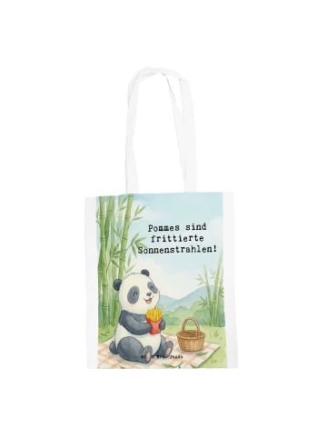 Mr. & Mrs. Panda Stoffbeutel Panda beflügelt Pommes Design mit S... in Weiß