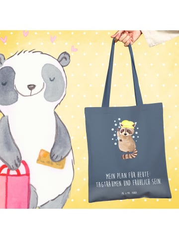 Mr. & Mrs. Panda Beuteltasche Waschbär mit Spruch in Indigo Blue