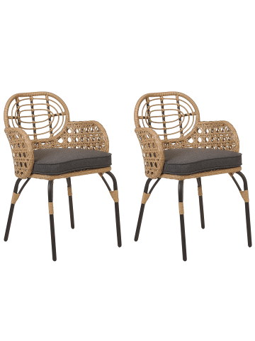 Beliani 2er-Set Gartenstuhl PRATELLO in /Beige/Grau