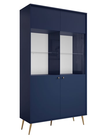 Feldmann-Wohnen Vitrine Rose marineblau 105,5 / 40,5 / 191cm ohne Beleuchtung