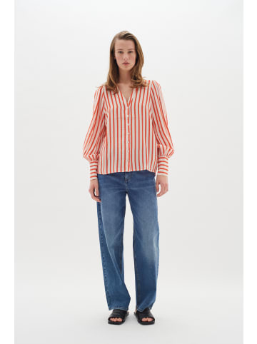InWear Langarm - Hemd TilloIW in Whisperwhite/Tomato stripe