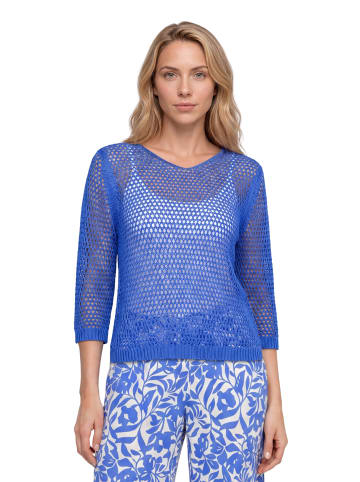Betty Barclay Lochstrick-Pullover mit 3/4 Arm in Adria Blue