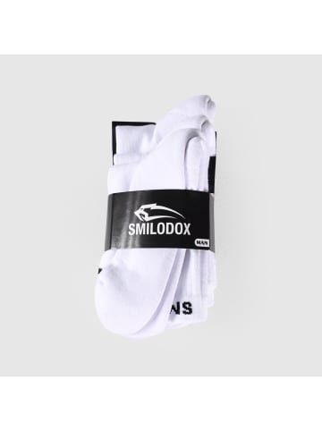 SMILODOX Herren Tennissocken 3er Pack in Weiß