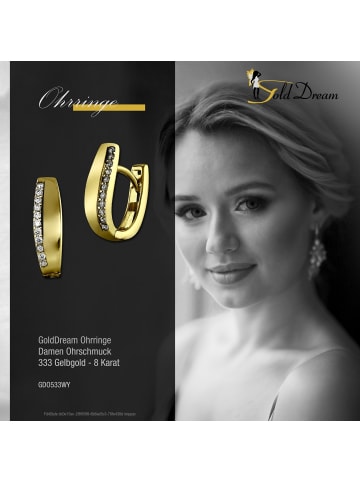 GoldDream Echtgold, 333er Gelbgold Damen Creolen Beauty Ohrring ca. 11mm ca. 14mm