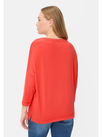 Camel Active Langarmshirt mit Rundhalsausschnitt in Flammenrot
