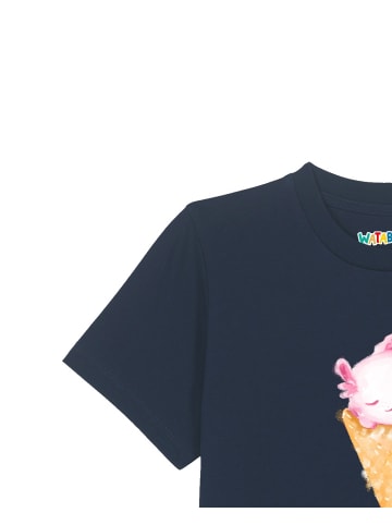 wat? Apparel T-Shirt Axolotl ice cream in Dunkelblau