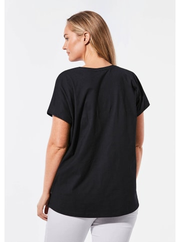 GOLDNER Shirt mit Rundhalsausschnitt in schwarz