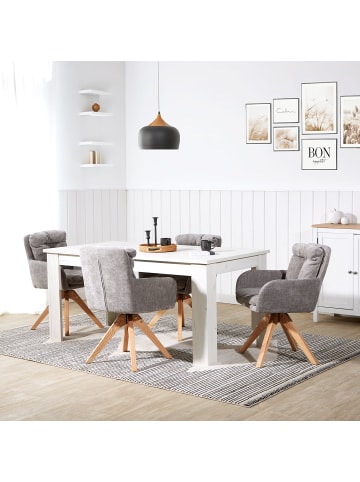 Homestyle4u 2er Set Polsterstühle in Grau
