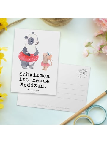 Mr. & Mrs. Panda Grußkarte Otter Schwimmen mit Spruch in Weiß