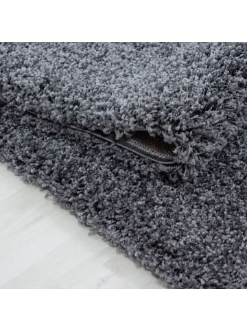KADIMA DESIGN Teppich Hochflor Shaggy Waschbar Einfarbig RHEIN Strapazierfähig in Grau