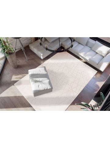 Kayoom Hochflor Teppich Bijou 125 in creme - gold - rechteckig