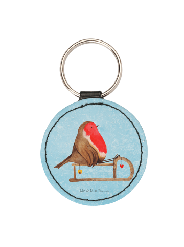 Mr. & Mrs. Panda Anhänger Rotkehlchen Schlitten ohne Spruch in Eisblau