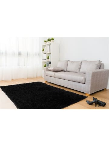 Hochflor Teppich Barbara 8102 in Schwarz