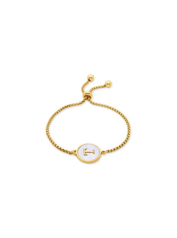 Luxenter bracelet in white mother-of-pearl with 18-K yellow gold finish - Alphabet