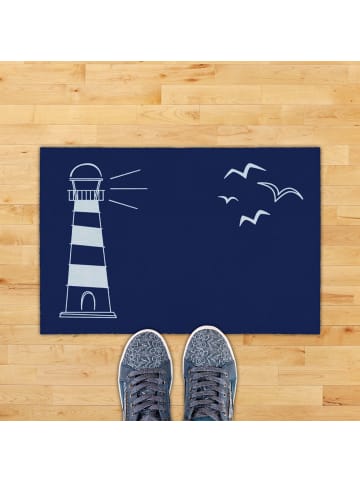 GMD Living Fußmatte BREMEN Leuchtturm in Farbe blau