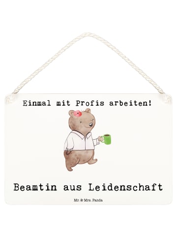 Mr. & Mrs. Panda Schild Beamtin Leidenschaft mit Spruch in Weiß