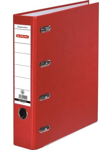 Herlitz Doppelordner A4 maX.file protect für 2xA5 quer 70mm Rücken PP rot