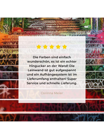 MuchoWow Poster mit Leiste Bunte Treppe  (BxH)