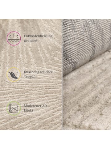KADIMA DESIGN Teppich Kurzflor Unifarben Wohnzimmer in Beige