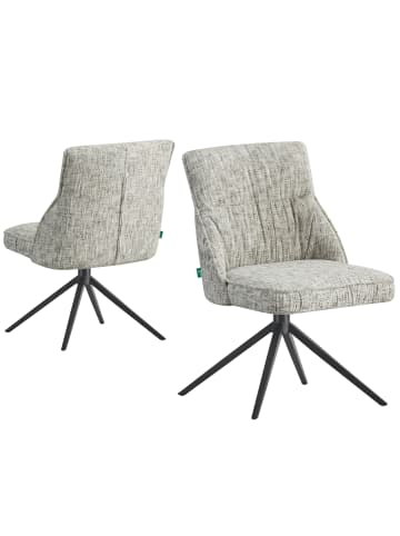 DUBI Möbel 2er-Set: Drehstuhl THOMAS-ZARA in Hellgrau - (B)49 x (H)84 x  (T)62 cm