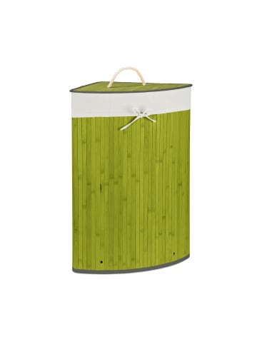 relaxdays 2 x Eckwäschekorb in Grün - (B)49,5 x (H)65 x (T)37 cm