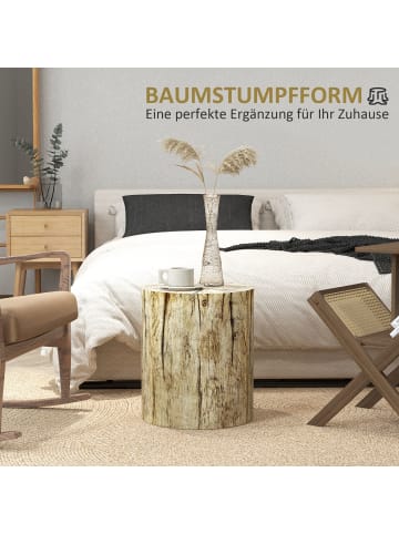 HOMCOM Beistelltisch-Ø37 x 43H cm-Naturholz