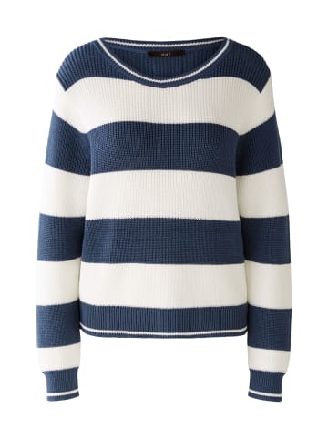 Oui Pullover Baumwoll - Lyocellmischung in blue white