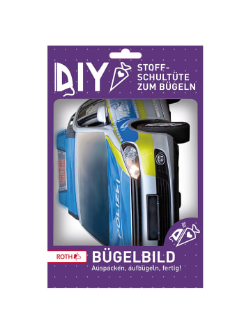 ROTH Bügelbild gestickt Polizei in Blau