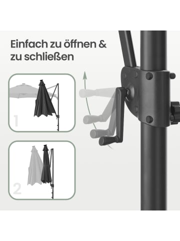 SONGMICS Sonnenschirm Sheld in Schiefergrau - (D)300 x (H)235 cm