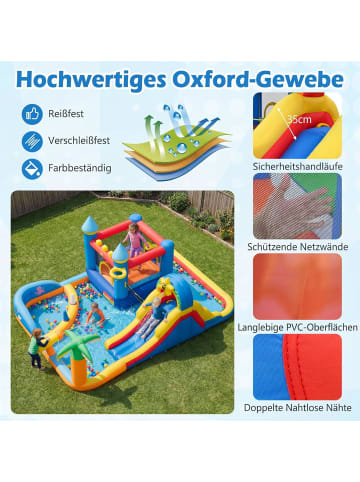 COSTWAY Hüpfburg mit Wasserrutsche 3-12 Jahre in Bunt
