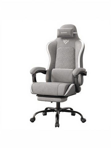 SONGMICS Gaming-Stuhl Cathy in Grau - (B)70 x (H)133 x (T)70 cm