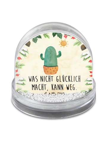 Mr. & Mrs. Panda Weihnachts Schneekugel Kaktus Sonne mit Spruch in Naturpapier