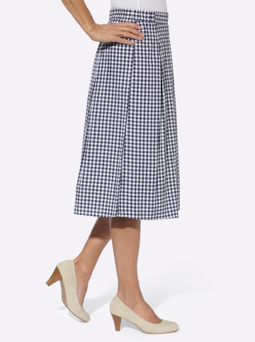 Sieh an! Falten-Rock in marine-weiß-kariert