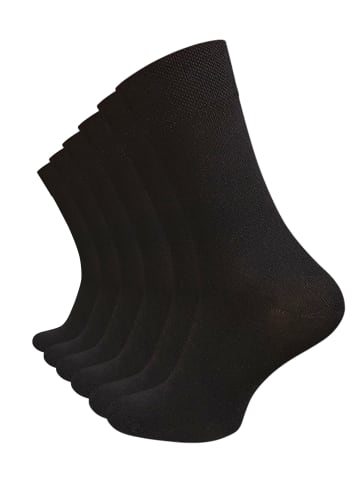 Cotton Prime® 6 Paar Socken ohne Gummibund in schwarz