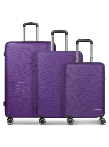 Franky Dallas 3.0 4 Rollen Kofferset 3-teilig mit Dehnfalte in purple