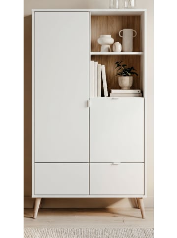 Furn.Design Highboard weiß matt 78 x 155 cm, Kommode skandinavisch, viel Stauraum