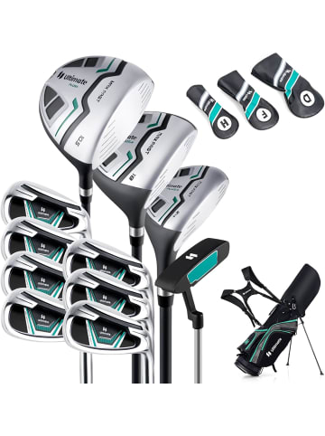 COSTWAY Golfschläger mit Golfbag 11-tlg. in Grün