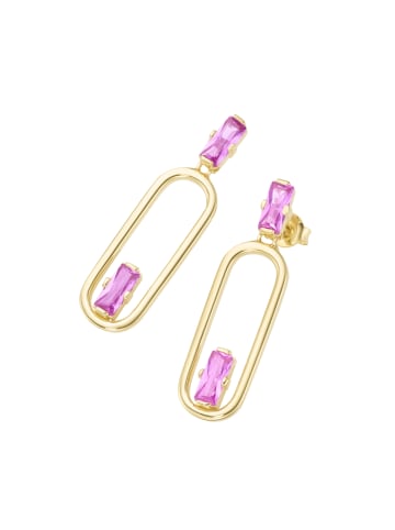 Giorgio Martello Milano Ohrhänger Mit Fuchsia Zirkonia in Gold