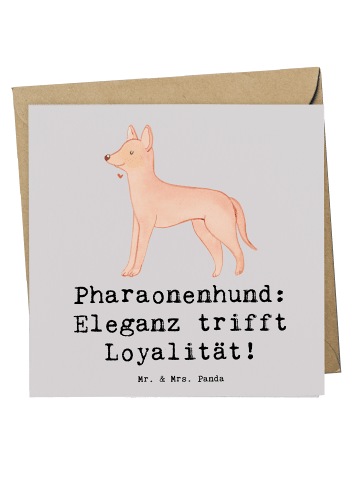 Mr. & Mrs. Panda Deluxe Karte Pharaonenhund Eleganz mit Spruch in Grau Pastell